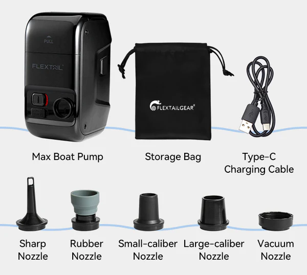 FLEXTAIL MAX BOAT PUMP-12kPa Cordless Air Pump for Inflatable Boat & Kayak & Packraft