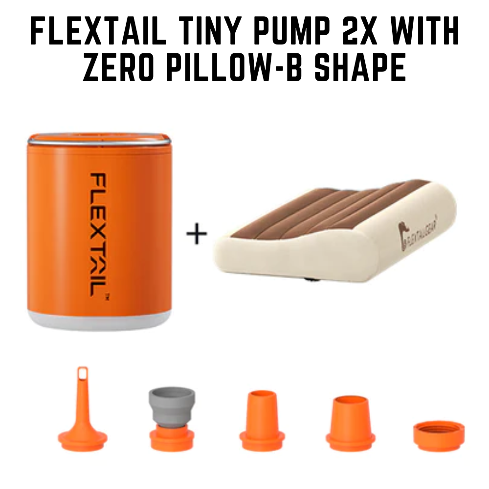 Flextail Tiny Pump 2x with ZERO PILLOW-B Shape Travel Pillows
