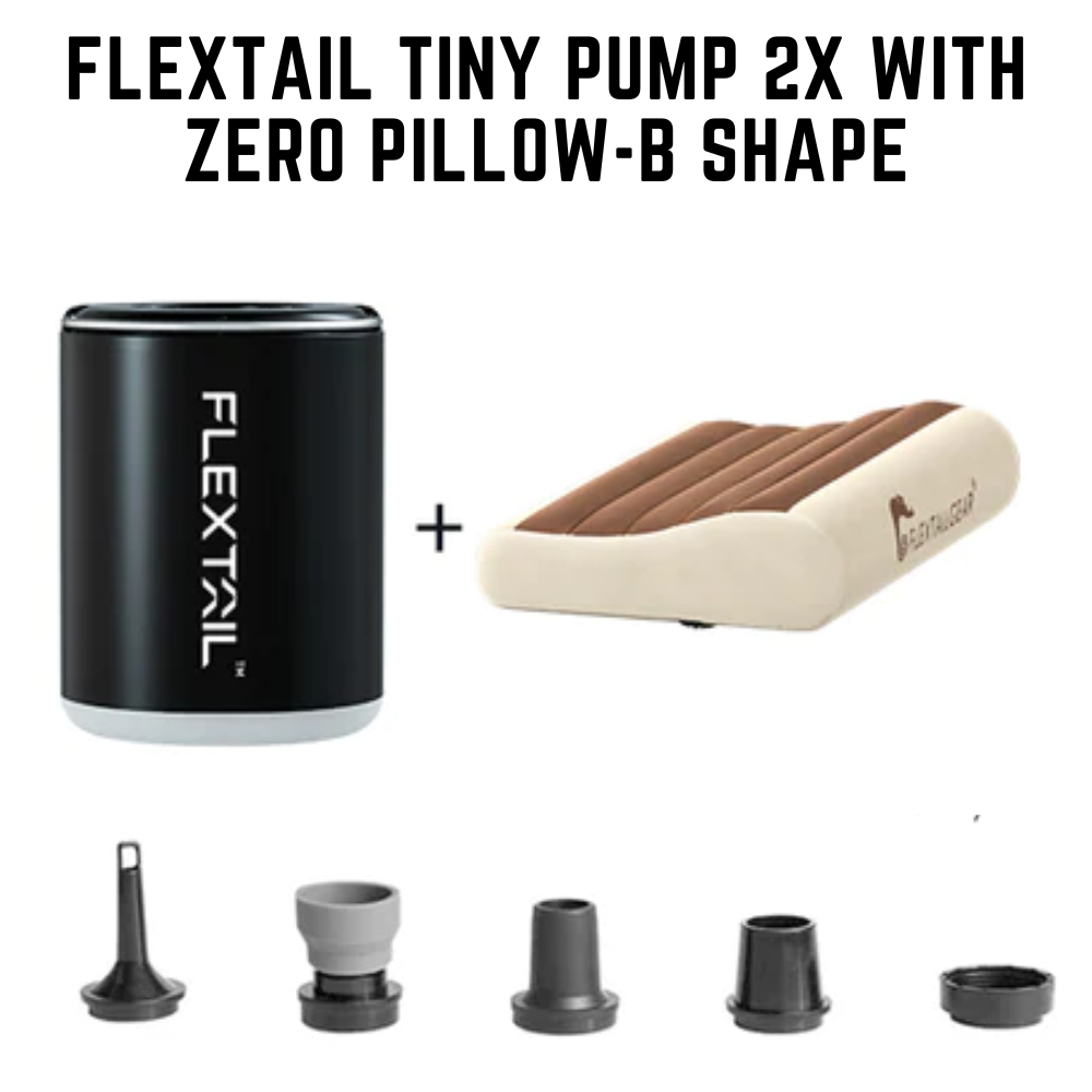 Flextail Tiny Pump 2x with ZERO PILLOW-B Shape Travel Pillows