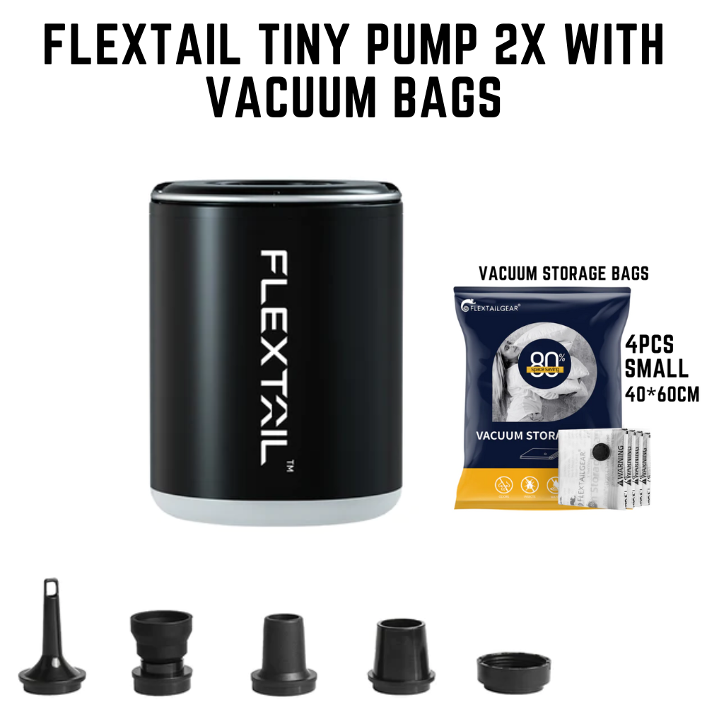 FLEXTAIL Tiny Pump 2X with Vacuum Bag 4 Pcs Set Vacuum Sealer Bags