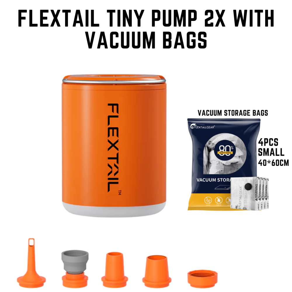 FLEXTAIL Tiny Pump 2X with Vacuum Bag 4 Pcs Set Vacuum Sealer Bags
