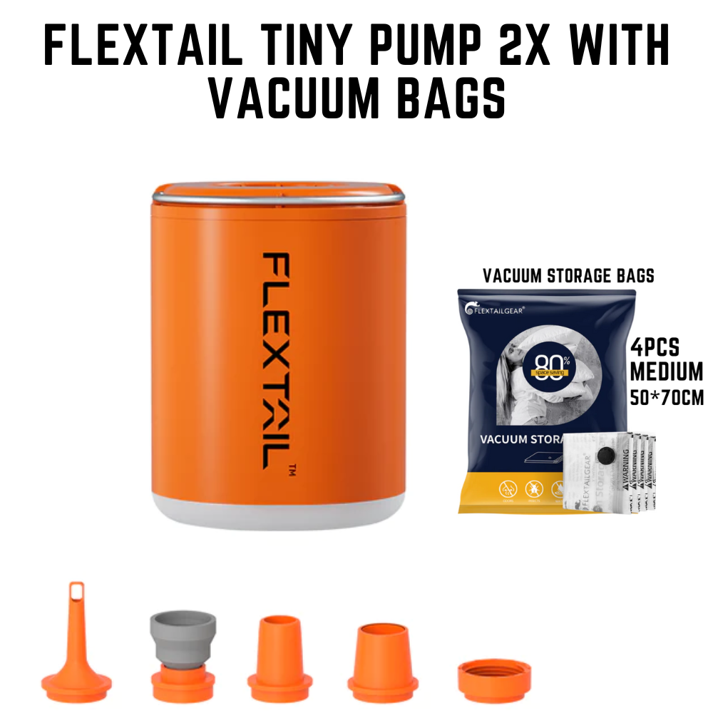 FLEXTAIL Tiny Pump 2X with Vacuum Bag 4 Pcs Set Vacuum Sealer Bags