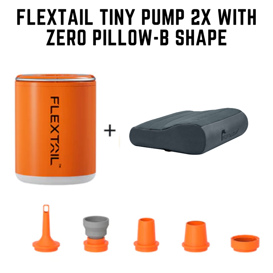 Flextail Tiny Pump 2x with ZERO PILLOW-B Shape - Perfect for Travel Pillow