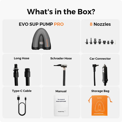 FLEXTAIL EVO SUP PUMP PRO -45PSI & 8000mAh Built-in Battery SUP & Tire Pump