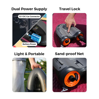 FLEXTAIL EVO SUP PUMP PRO -45PSI & 8000mAh Built-in Battery SUP & Tire Pump