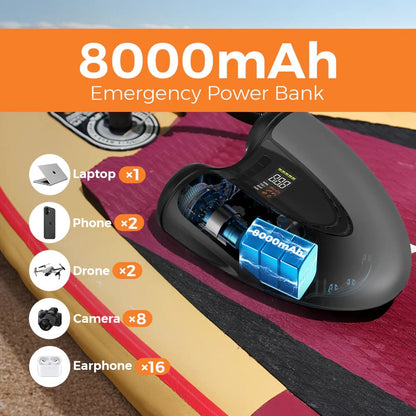 FLEXTAIL EVO SUP PUMP PRO -45PSI & 8000mAh Built-in Battery SUP & Tire Pump