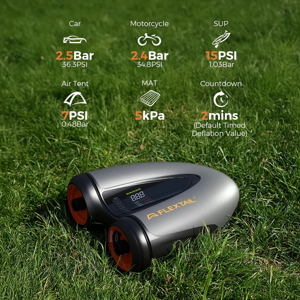 FLEXTAIL EVO SUP PUMP PRO -45PSI & 8000mAh Built-in Battery SUP & Tire Pump